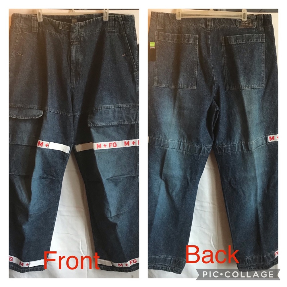 Marithe Francois Girbaud Men’s  Cargo Jeans NEW Letter Shuffle